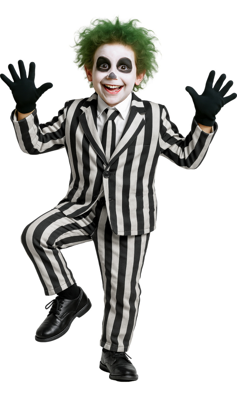 Beetlejuice Ghost Skeleton Boy Costume - Age 10 to 12 Years