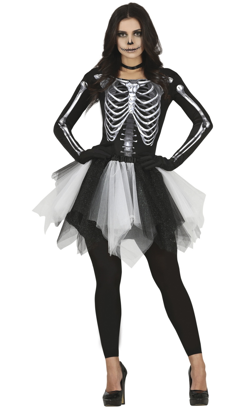 Skeleton Lady Skullina Costume - Adult Size Large (42-44)