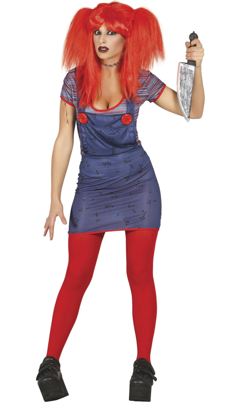 Chucky Woman Rag Doll Costume - Adult Size Large