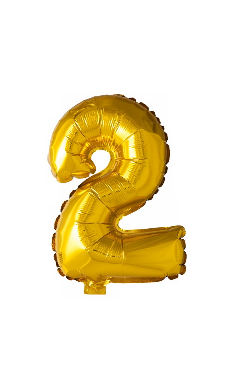 Gold Number Foil Balloon 16 Inch (Air Fill Only) - 2