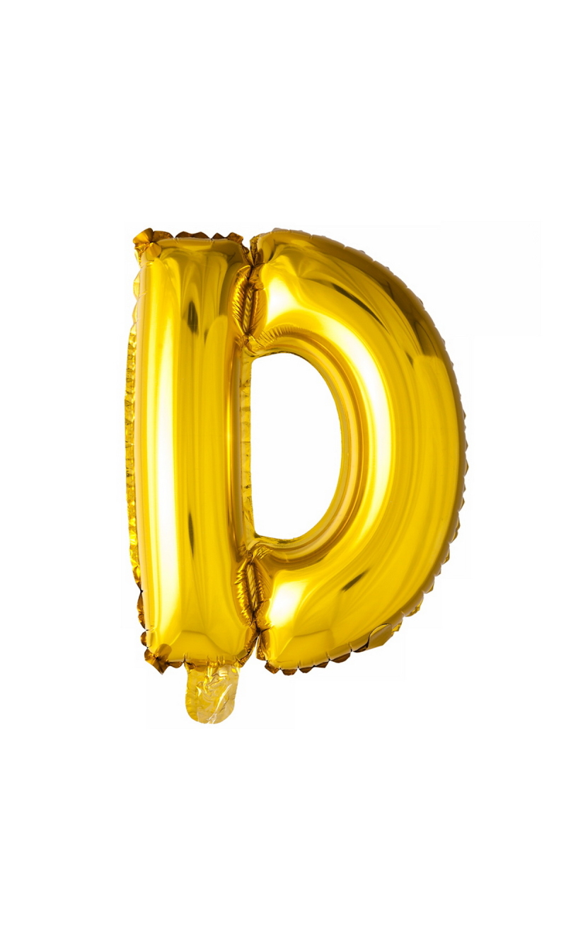 Gold Letter Foil Balloon 16 Inch (Air Fill Only) - D