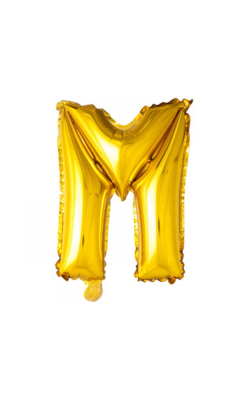 Gold Letter Foil Balloon 16 Inch (Air Fill Only) - M