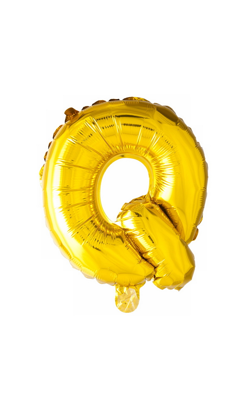 Gold Letter Foil Balloon 16 Inch (Air Fill Only) - Q