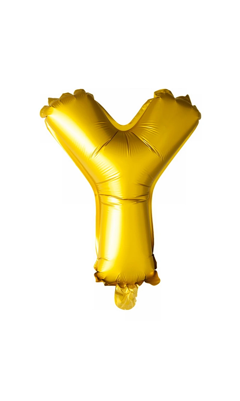 Gold Letter Foil Balloon 16 Inch (Air Fill Only) - Y