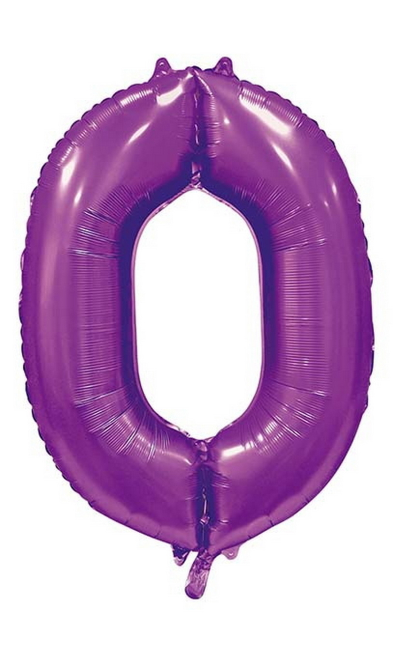 34 Inch GE Foil Balloon Number 0 – Satin Purple