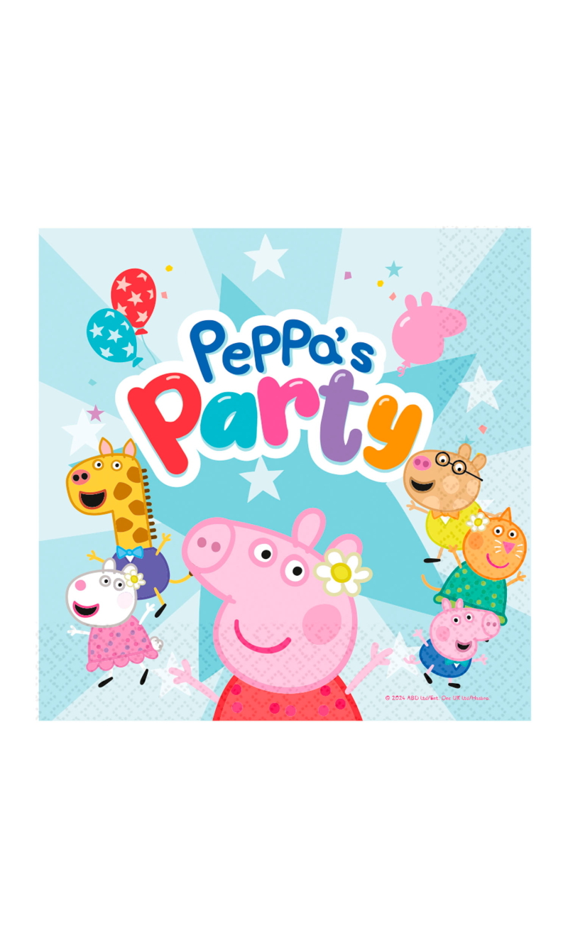 Peppa Pig Party Napkins 33 x 33cm - 16pk
