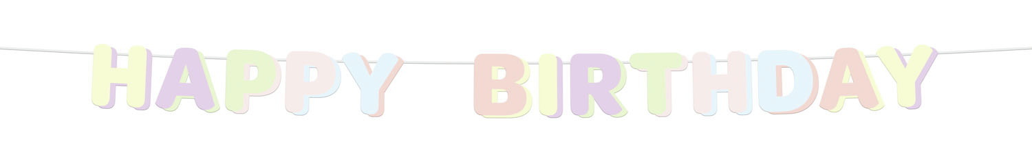 Happy Birthday Letter Banner Dreamy Pastels - 1.8m