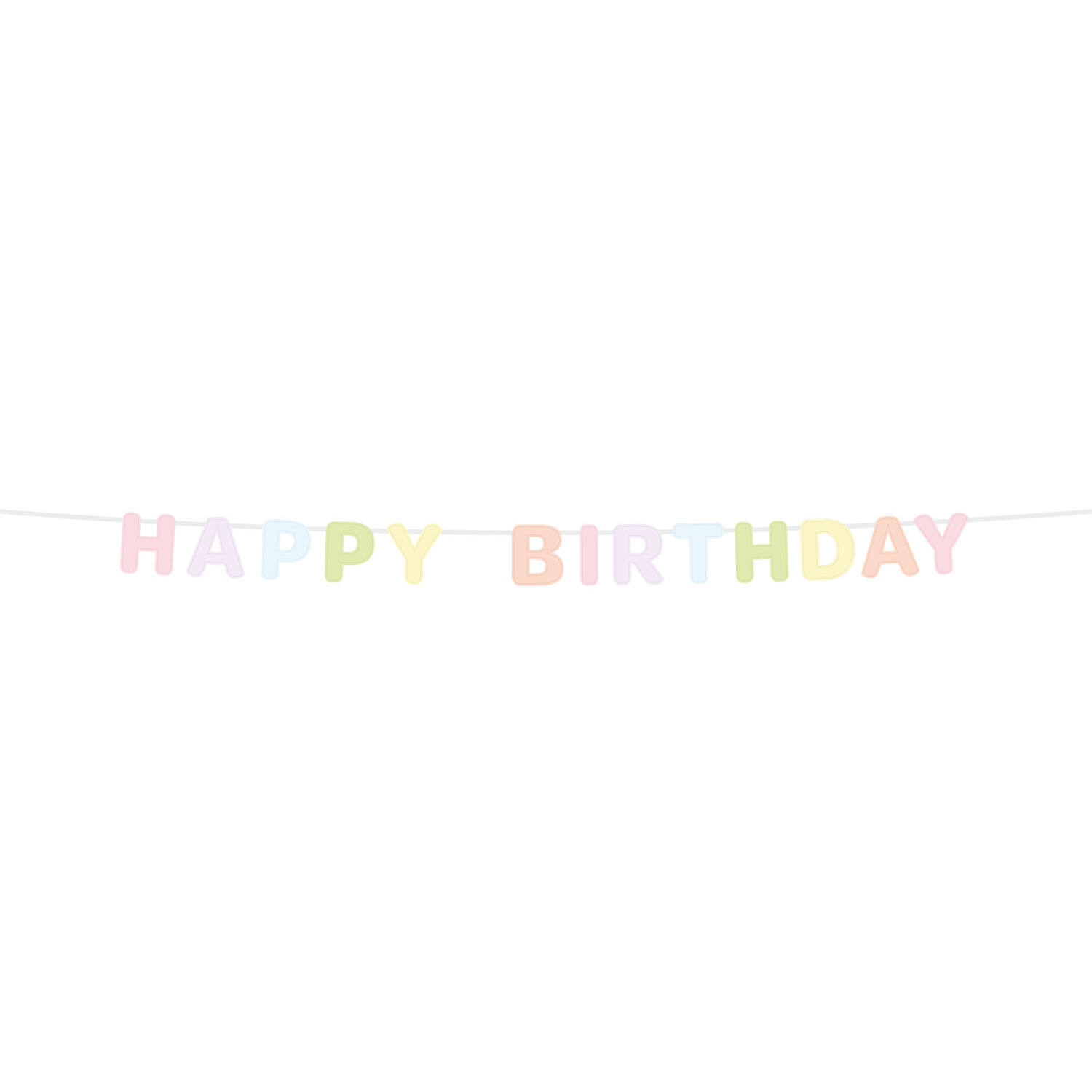 Happy Birthday Felt Letter Banner Dreamy Pastels - 2.8m