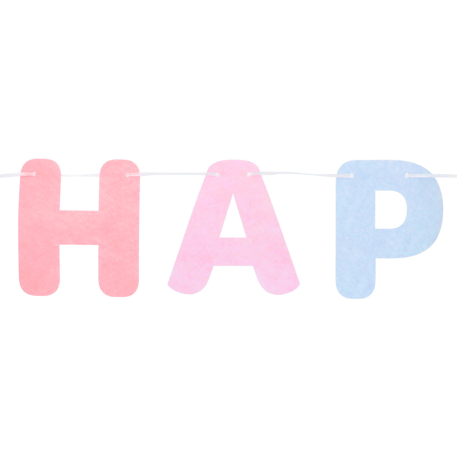 Happy Birthday Felt Letter Banner Dreamy Pastels - 2.8m - Image 3
