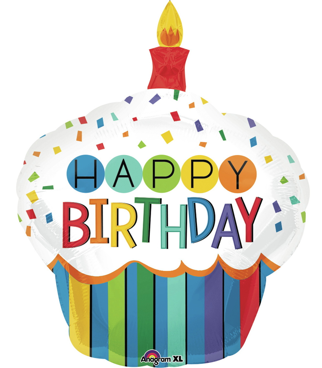 Happy Birthday Cupcake Supershape Foil Balloon - 73 x 91cm