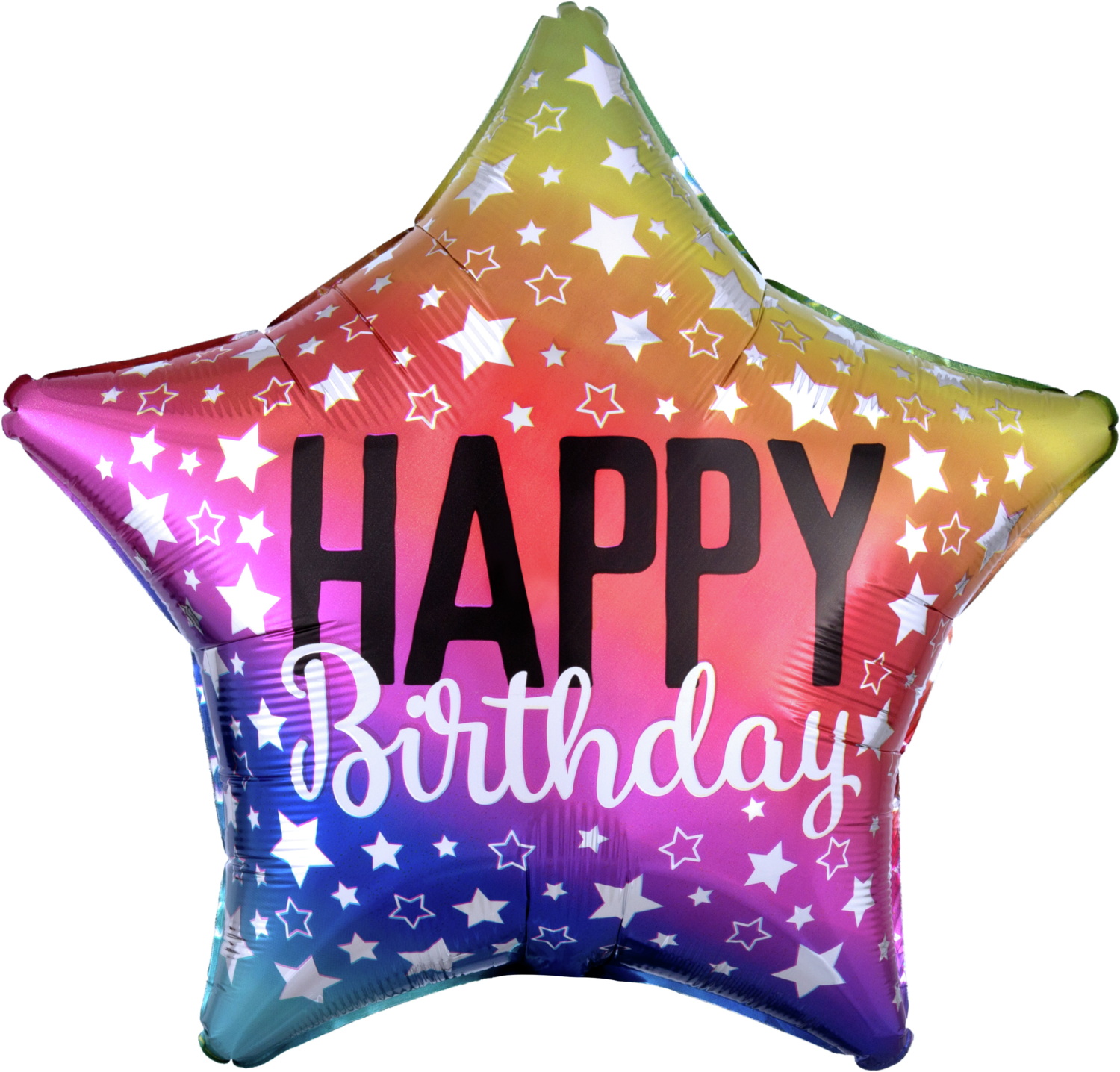Happy Birthday Star Rainbow Foil Balloon - 48cm