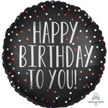 Happy Birthday To You Black Foil Balloon - 45 cm