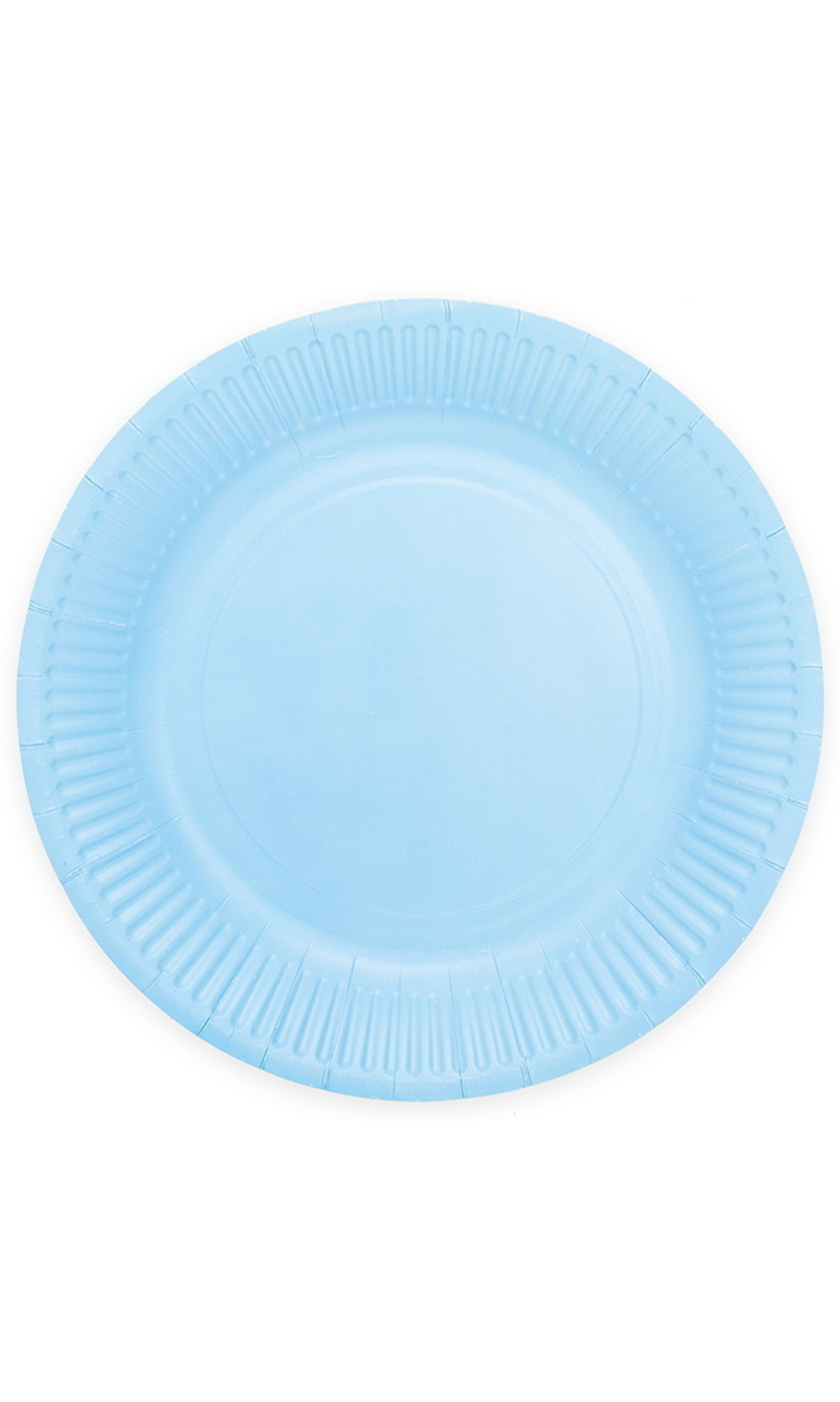 Party Paper Plates 23cm 8pcs - Light blue