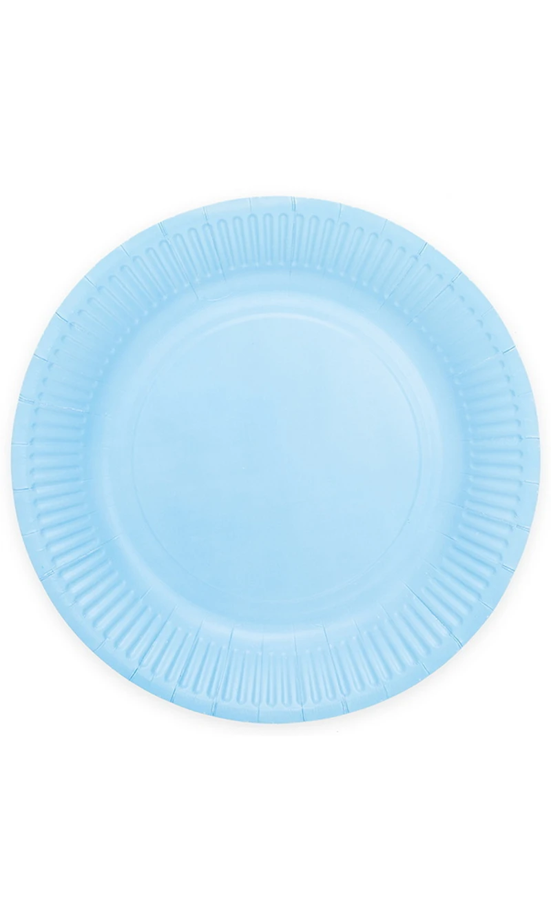 Party Paper Plates 23cm 8pcs - Light blue