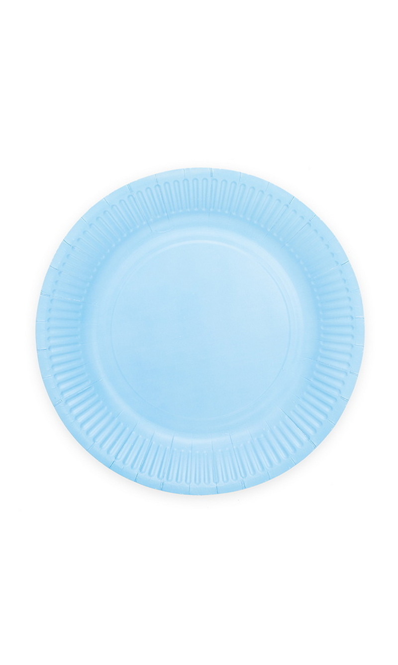 Party Paper Plates 18cm 8pcs - Light blue