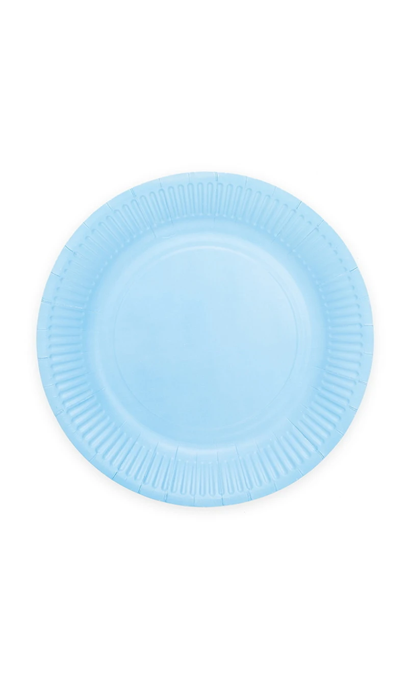 Party Paper Plates 18cm 8pcs - Light blue
