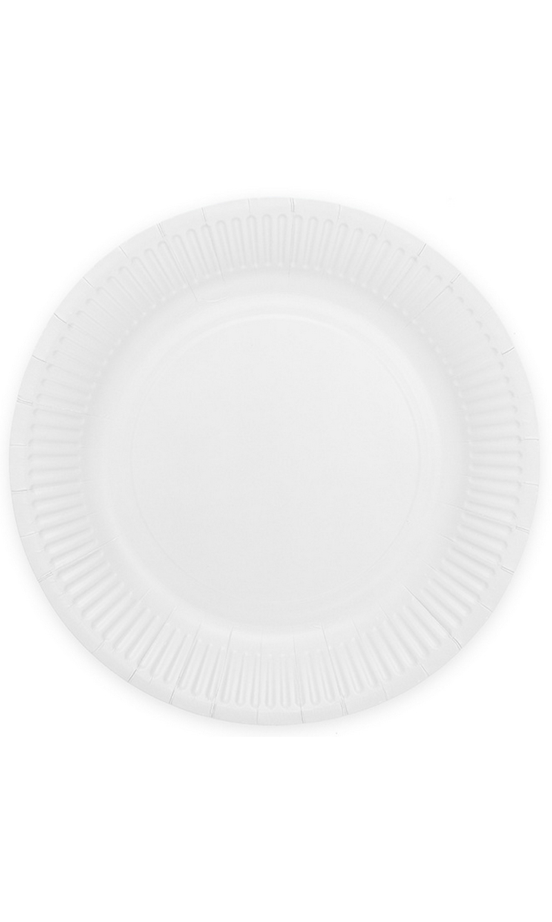 Party Paper Plates 23cm 8pcs - White