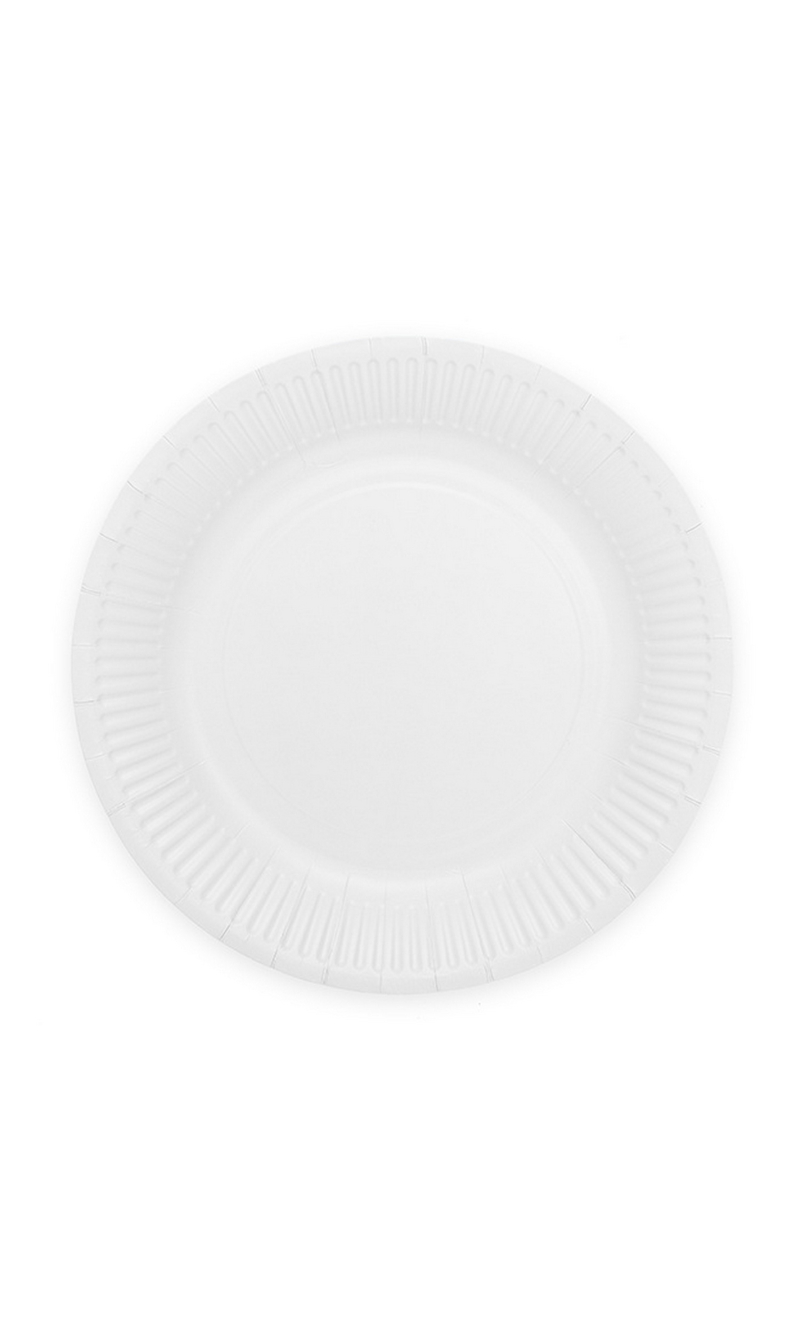 Party Paper Plates 18cm 8pcs - White