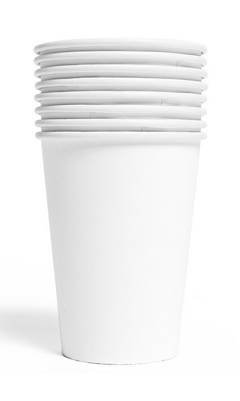 Party Paper Cups 210ml 8pcs - White