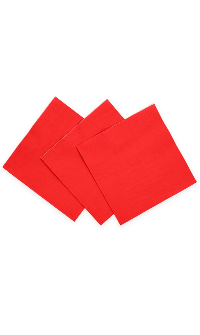 Napkins Luncheon Party 3-Ply 33x33cm 20pcs - Red