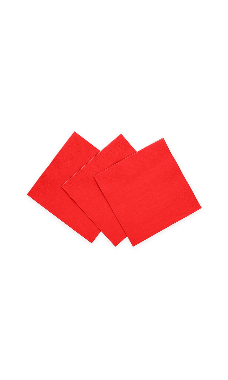 Napkins Cocktail Party 3-Ply 24x24cm 20pcs - Red