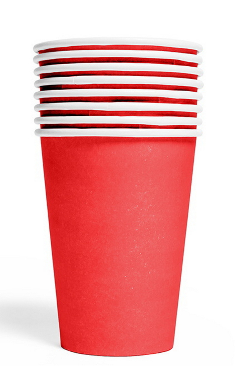 Party Paper Cups 210ml 8pcs - Red