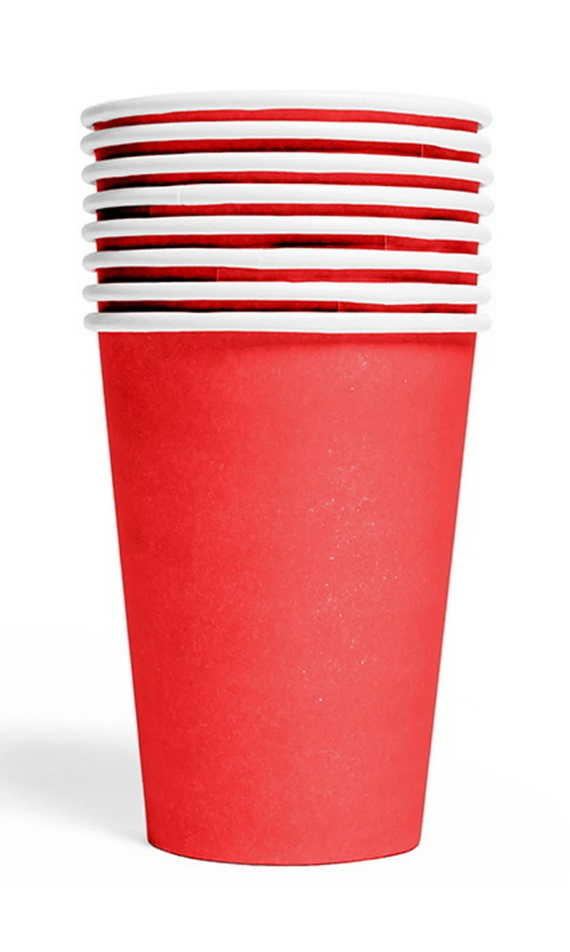 Party Paper Cups 210ml 8pcs - Red