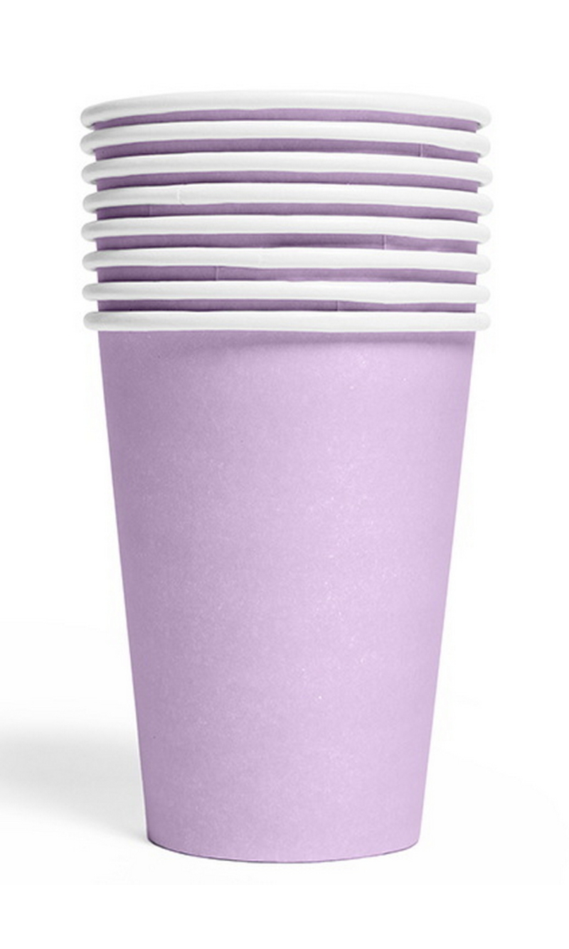 Party Paper Cups 210ml 8pcs - Lavender