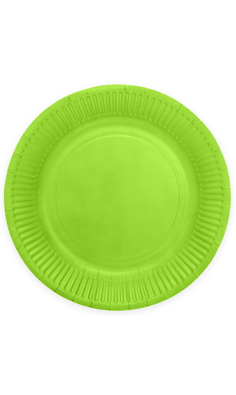 Party Paper Plates 23cm 8pcs - Lime green