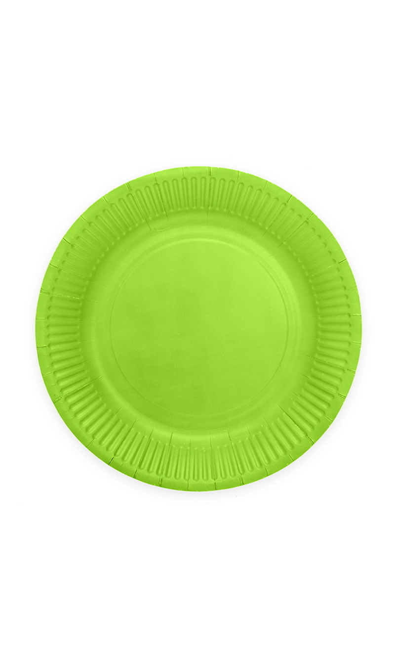 Party Paper Plates 18cm 8pcs - Lime green