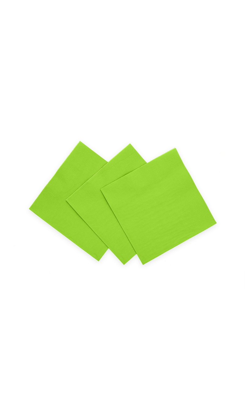 Napkins Cocktail Party 3-Ply 24x24cm 20pcs - Lime green