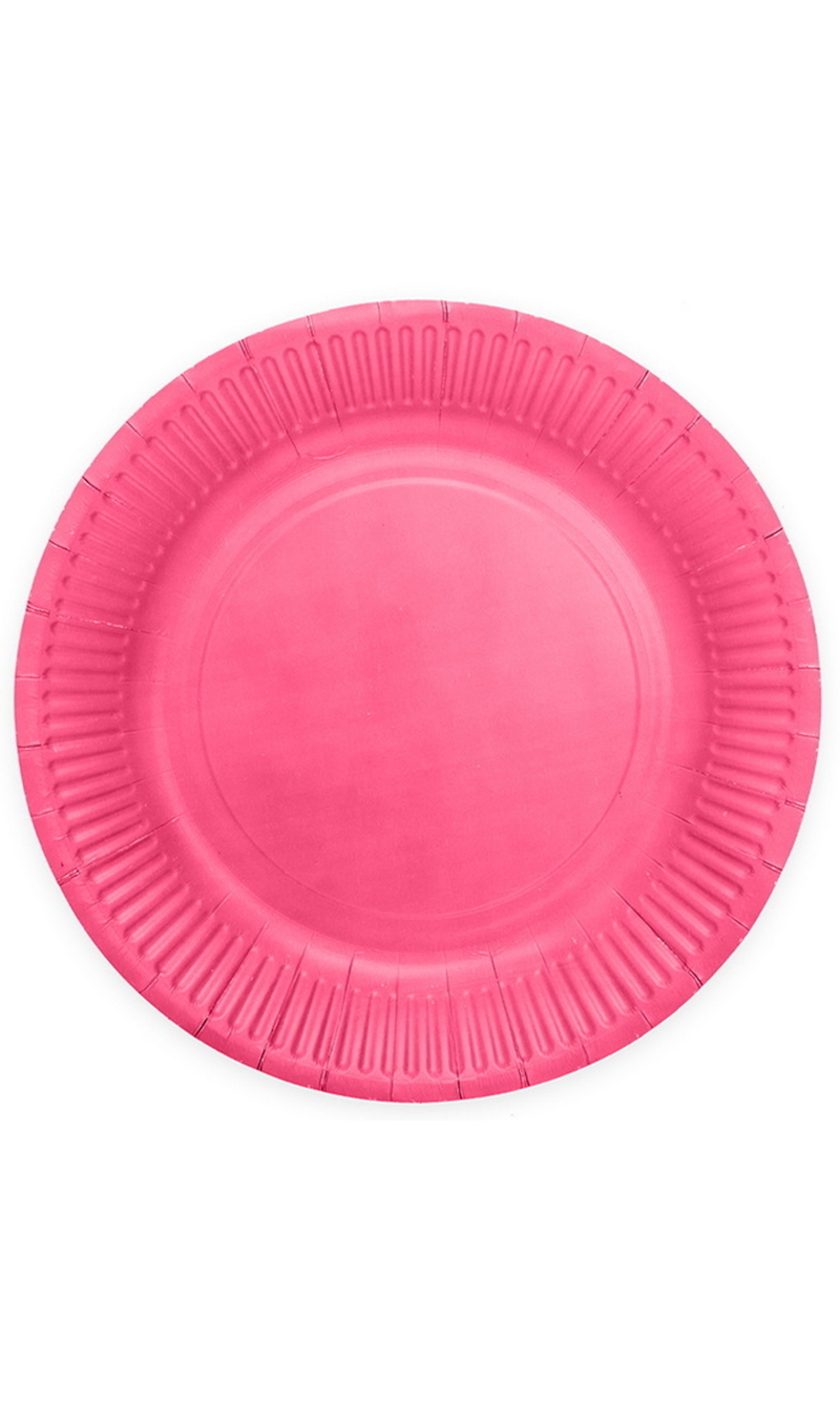 Party Paper Plates 23cm 8pcs - Hot pink