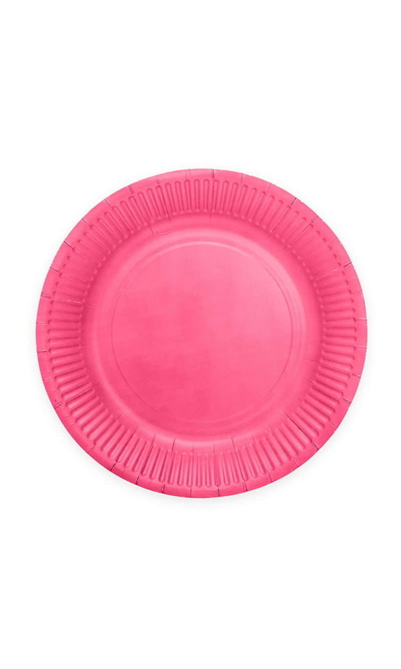 Party Paper Plates 18cm 8pcs - Hot pink