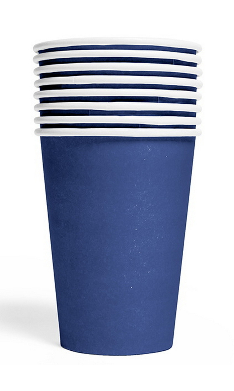 Party Paper Cups 210ml 8pcs - Dark blue