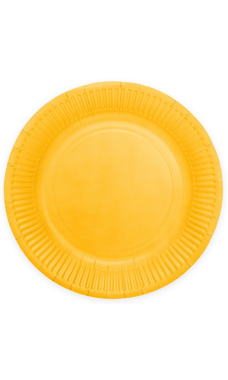 Party Paper Plates 23cm 8pcs - Yellow