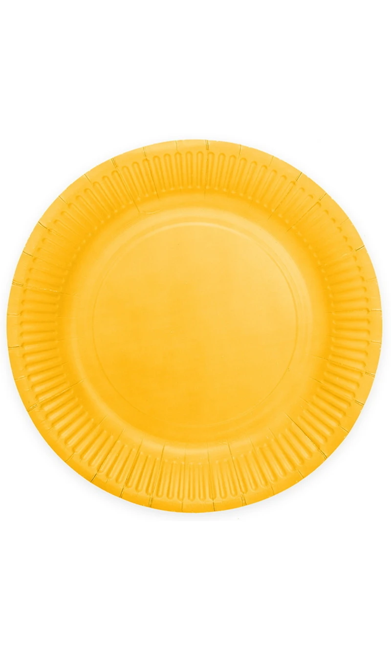 Party Paper Plates 23cm 8pcs - Yellow