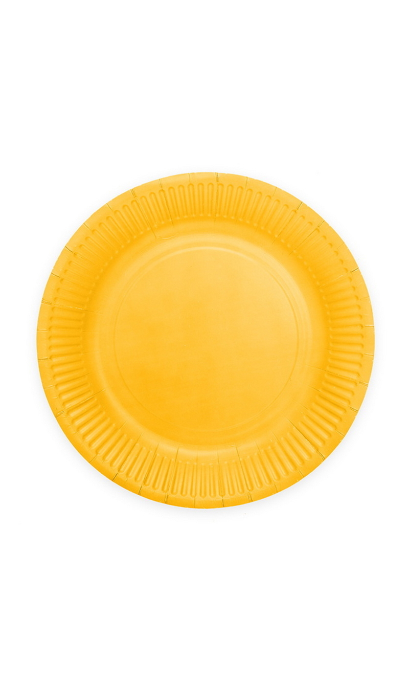 Party Paper Plates 18cm 8pcs - Yellow