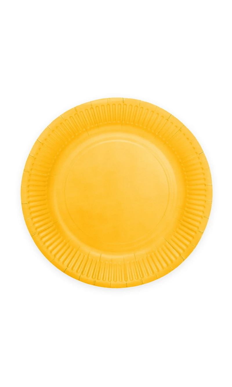Party Paper Plates 18cm 8pcs - Yellow