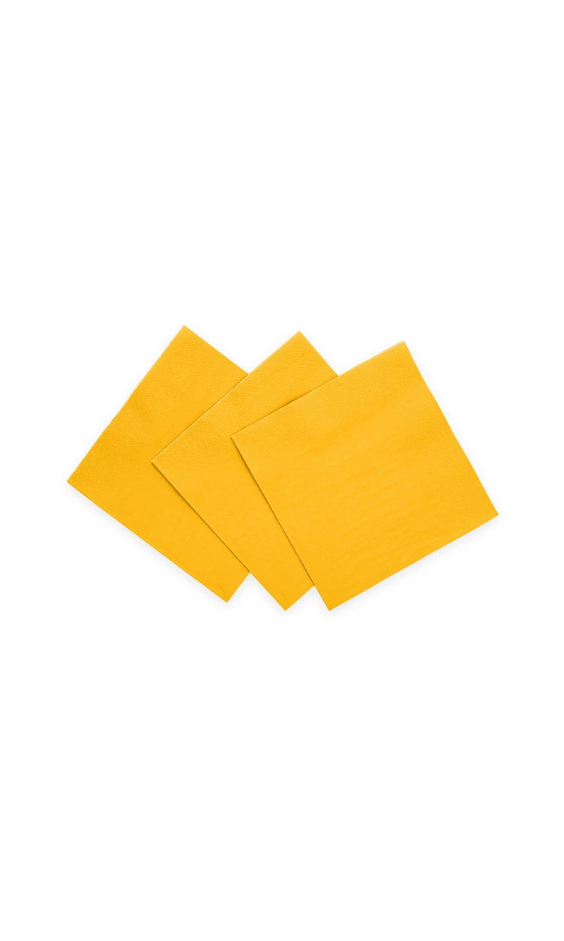 Napkins Cocktail Party 3-Ply 24x24cm 20pcs - Yellow