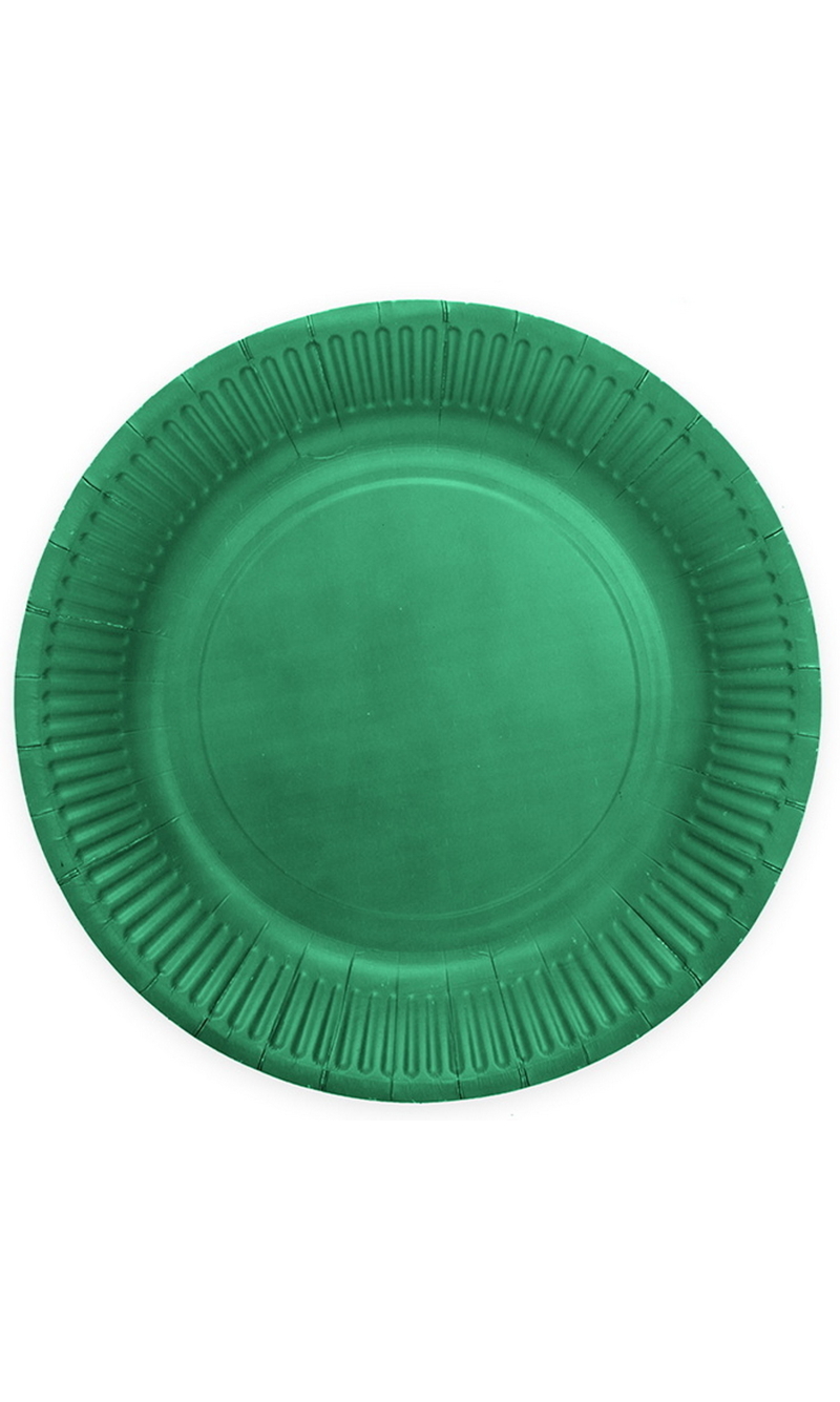 Party Paper Plates 23cm 8pcs - Dark green
