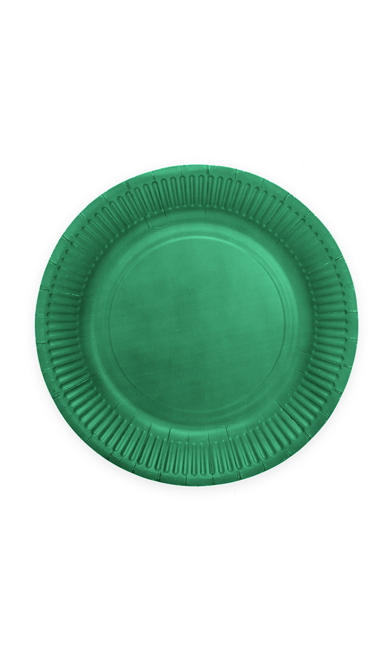Party Paper Plates 18cm 8pcs - Dark green
