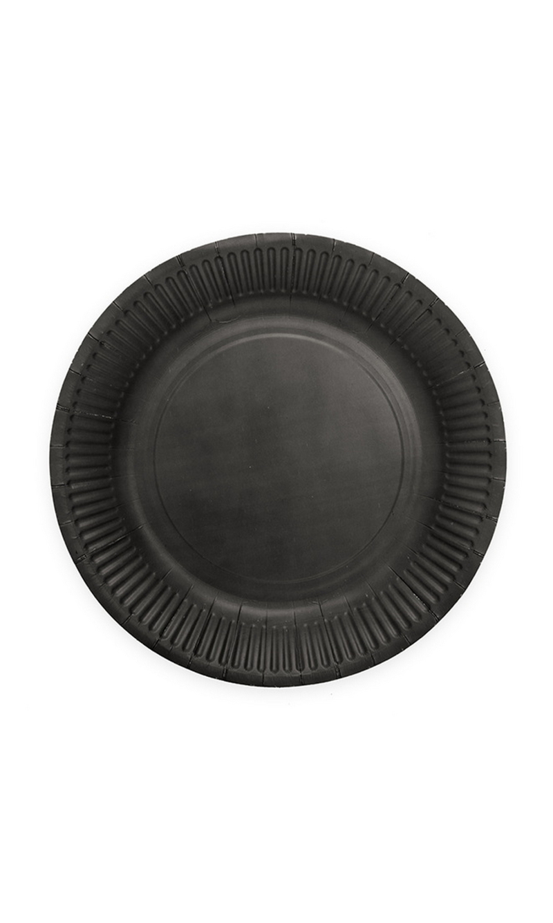 Party Paper Plates 18cm 8pcs - Black