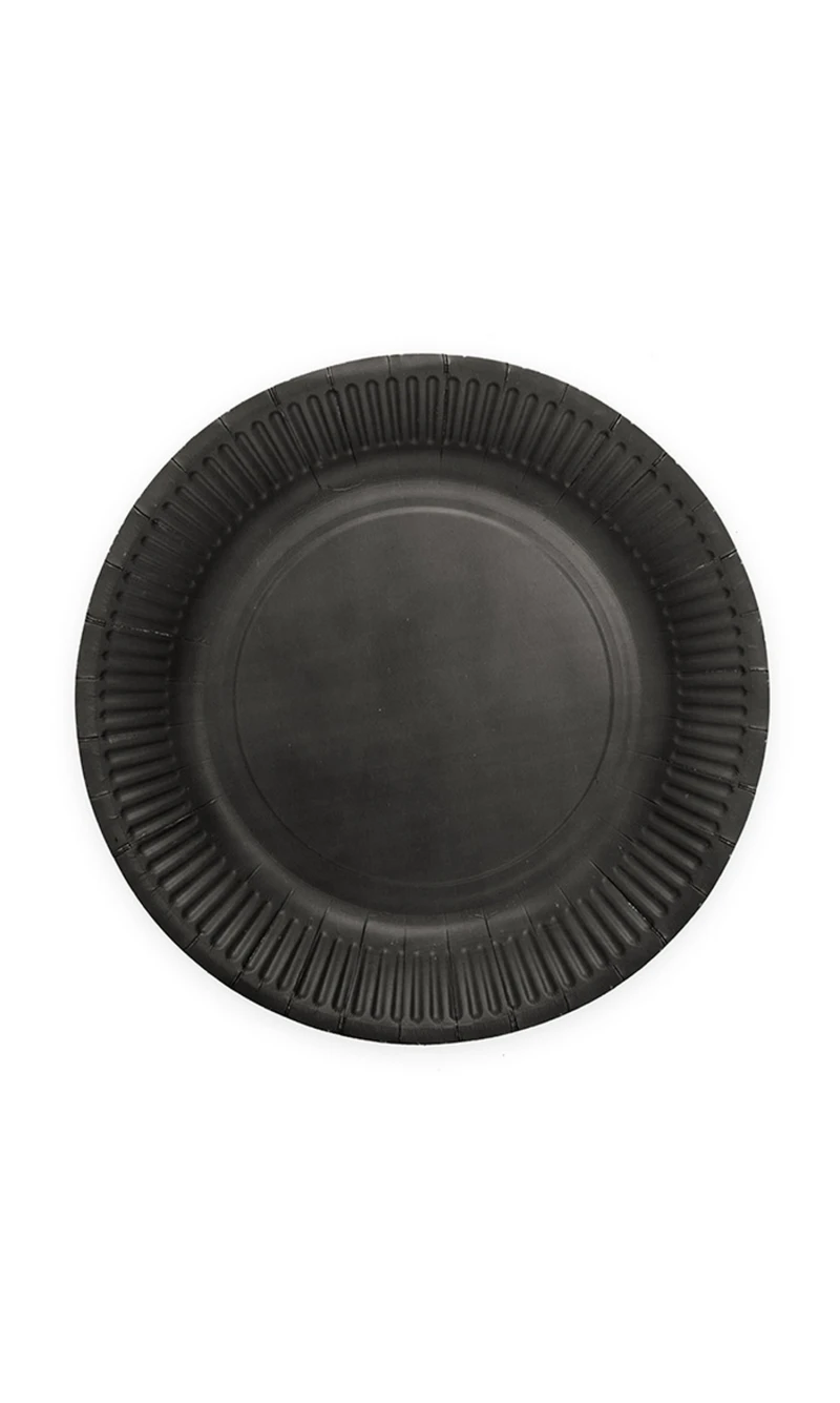 Party Paper Plates 18cm 8pcs - Black