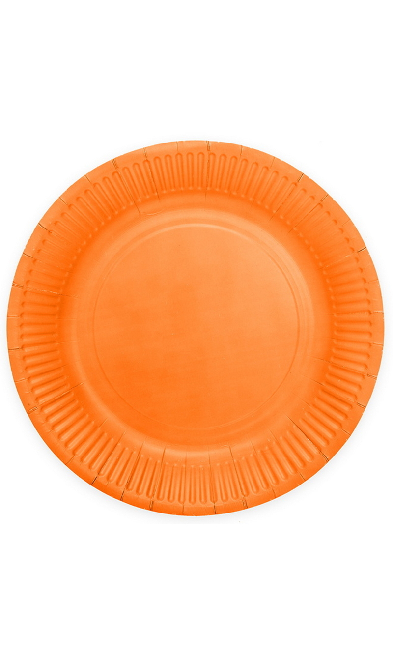 Party Paper Plates 23cm 8pcs - Orange
