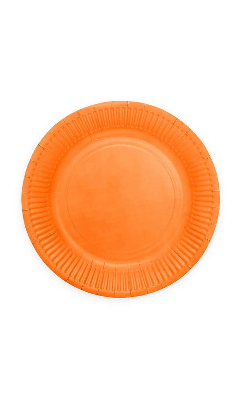 Party Paper Plates 18cm 8pcs - Orange