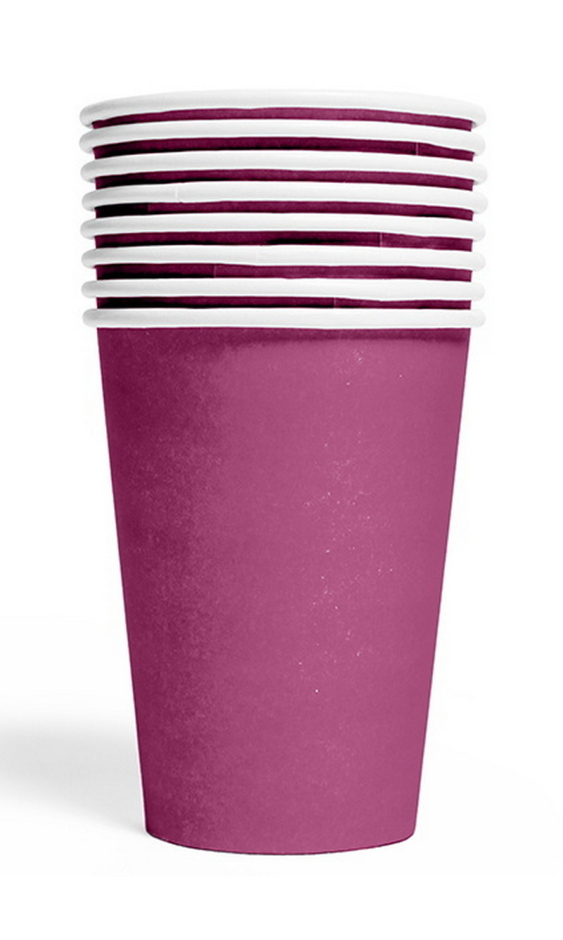 Party Paper Cups 210ml 8pcs - Purple