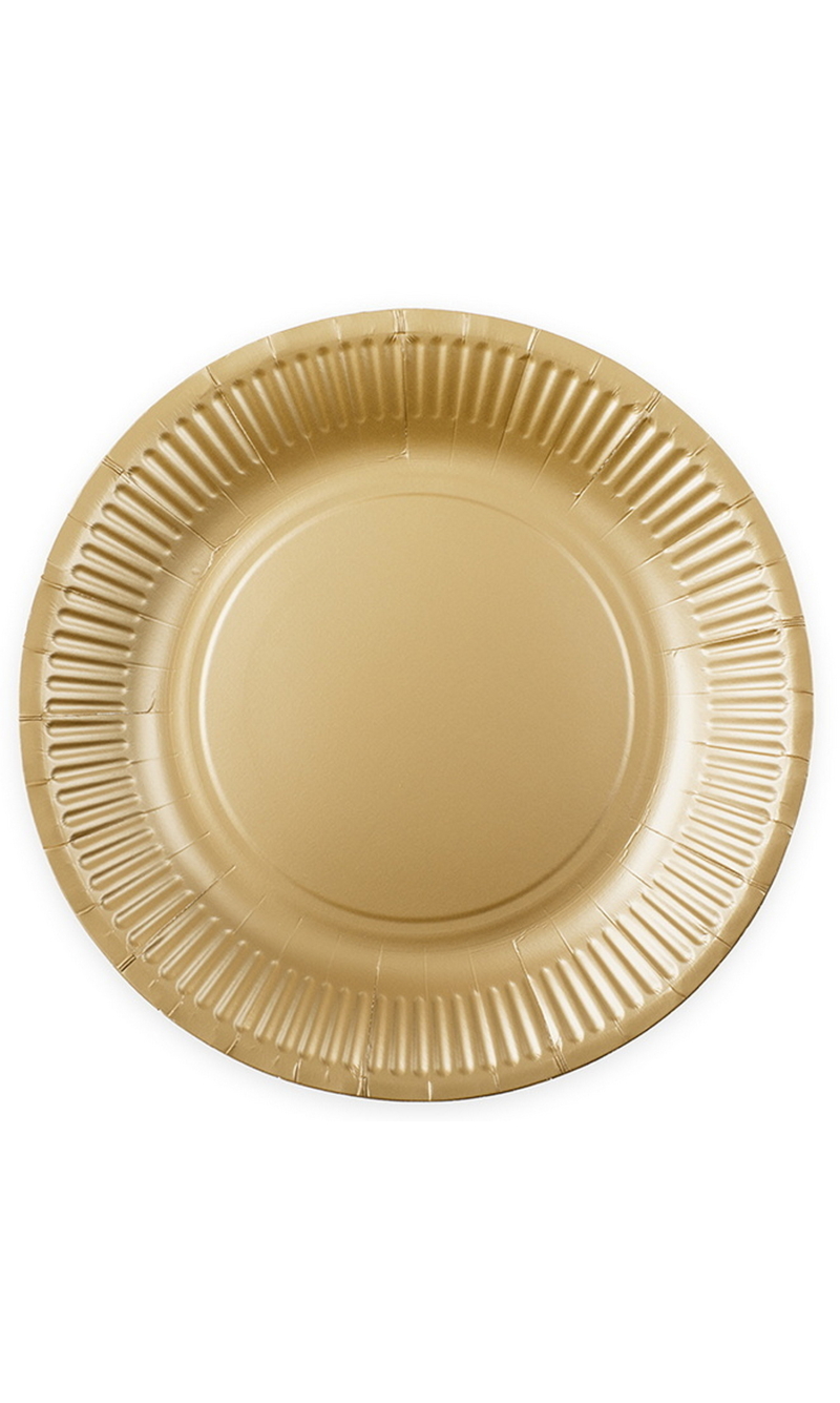 Party Paper Plates 23cm 8pcs - Champagne