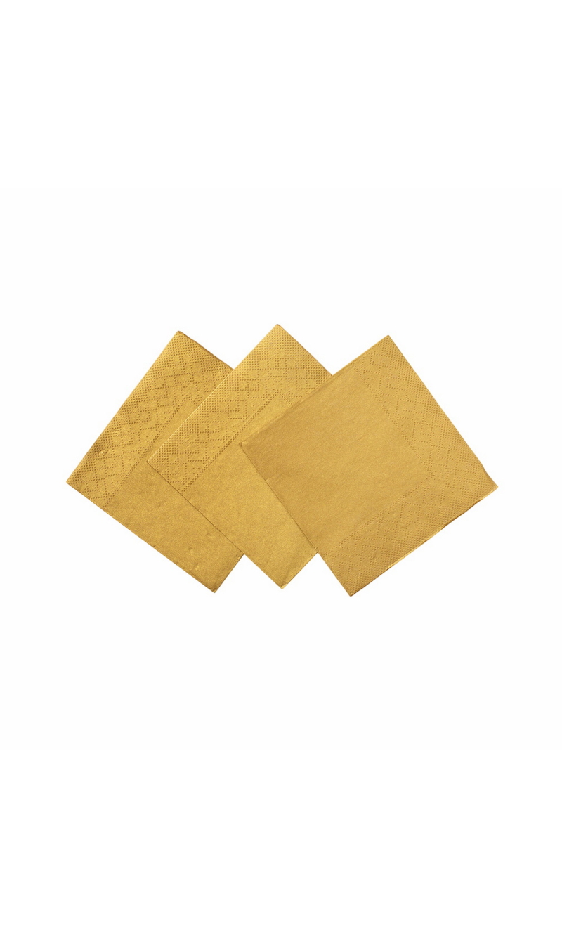 Napkins Cocktail Party 3-Ply 24x24cm 20pcs - Gold