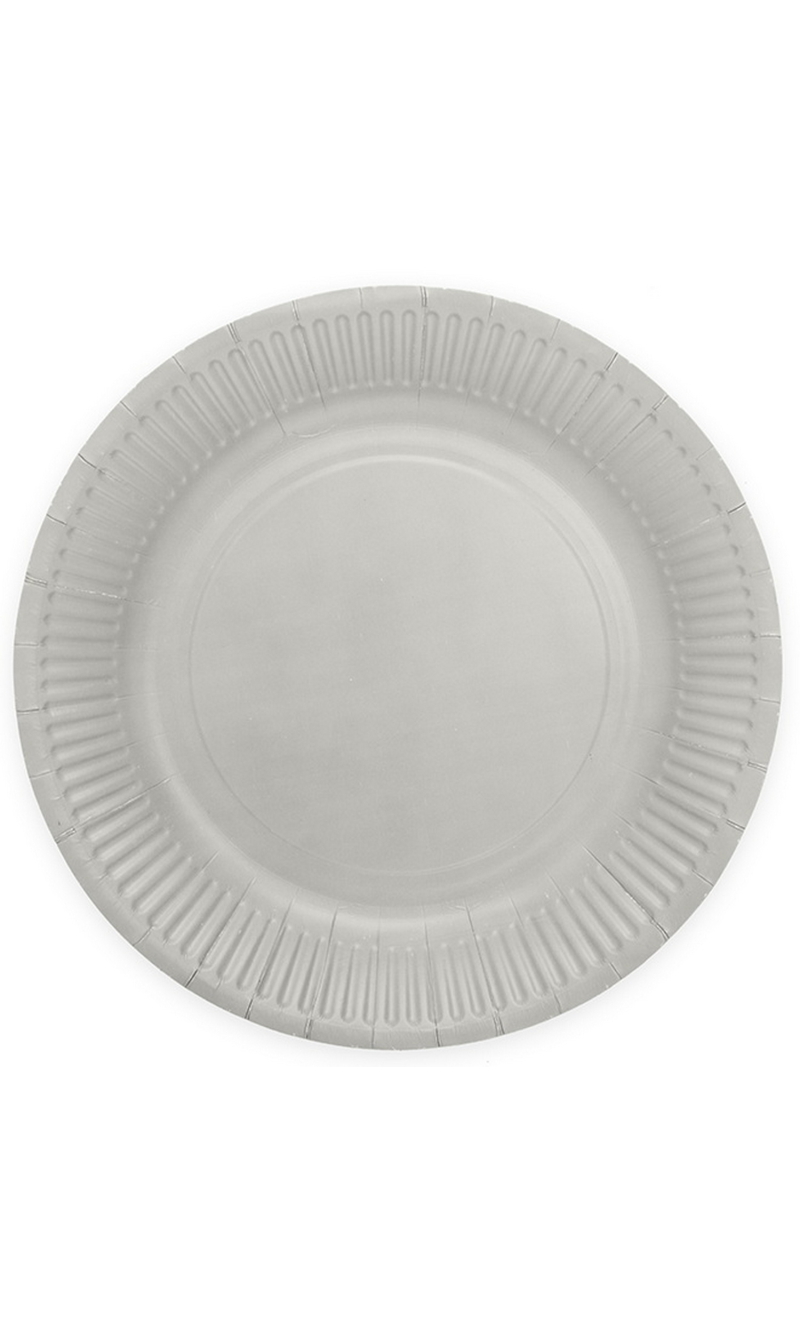 Party Paper Plates 23cm 8pcs - Silver