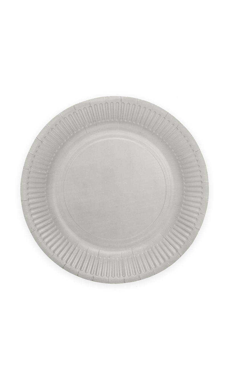Party Paper Plates 18cm 8pcs - Silver